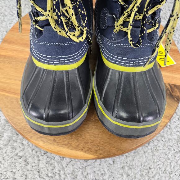 L.L.Bean Blue Suede Leather Black Winter Snow Pac Duck Boots Kids size 4 295601 - Picture 7 of 13